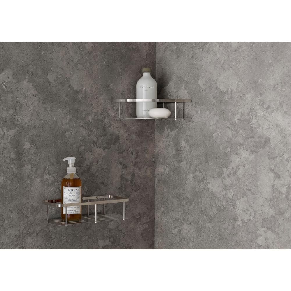 Mur de douche en alcôve collé en 4 pièces Passage, 32 pouces x 60 pouces x 72 pouces, en béton gris