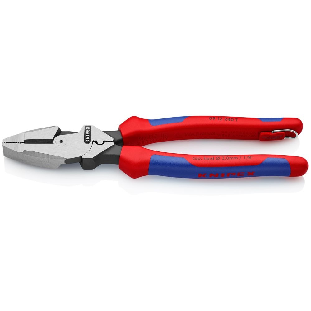 9-1/2 inch Ultra-High Leverage Lineman's Pliers with Fish Tape Puller, Crimper, and Tether Attachment