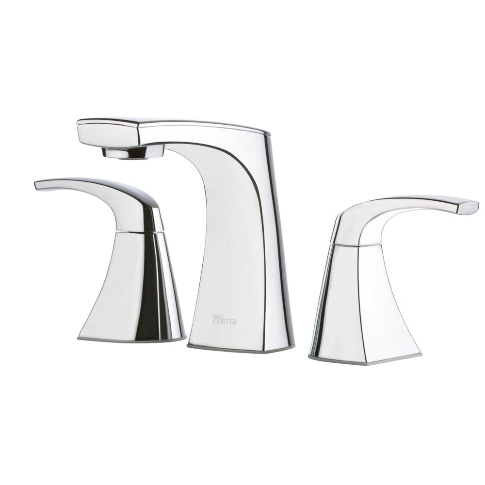 Robinet de lavabo de salle de bain à 2 poignées Karci de 8 pouces en chrome poli