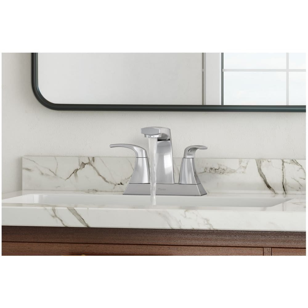 Robinet de lavabo de salle de bain à 2 poignées Karci de 4 pouces en chrome