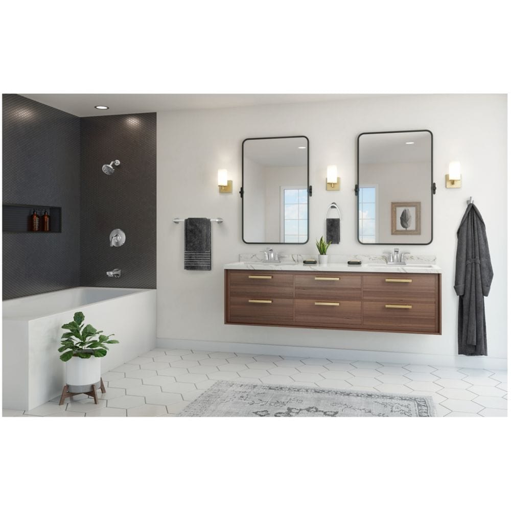 Robinet de lavabo de salle de bain à 2 poignées Karci de 4 pouces en chrome