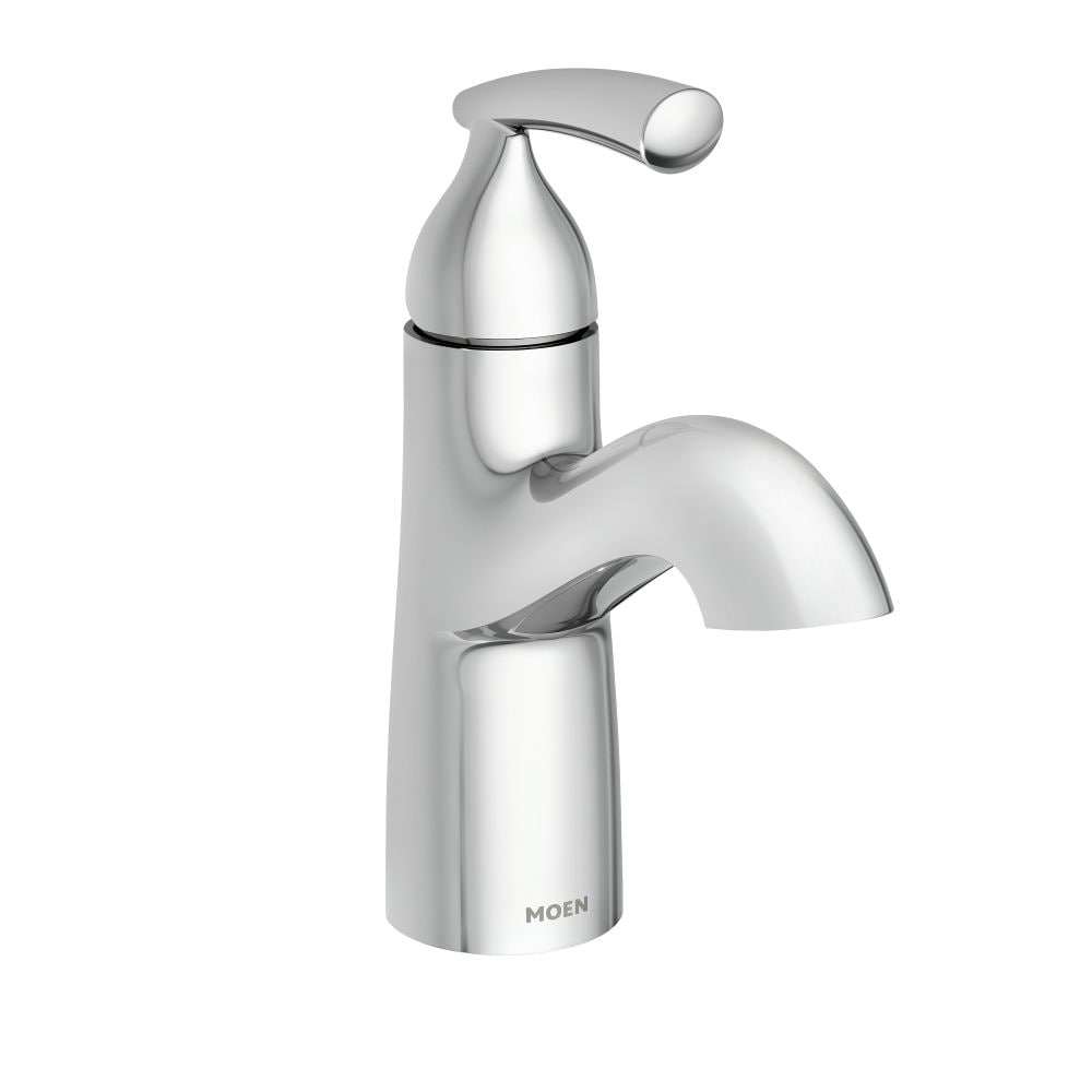 Robinet de lavabo de salle de bain Essie à poignée unique de 4 pouces avec plaque de pont en chrome (vidange et valve incluses)