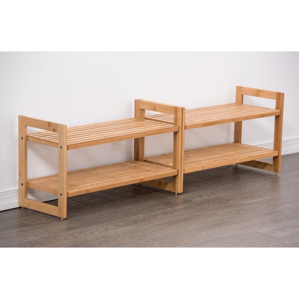 Bamboo Shoe Rack - (2 Pack)