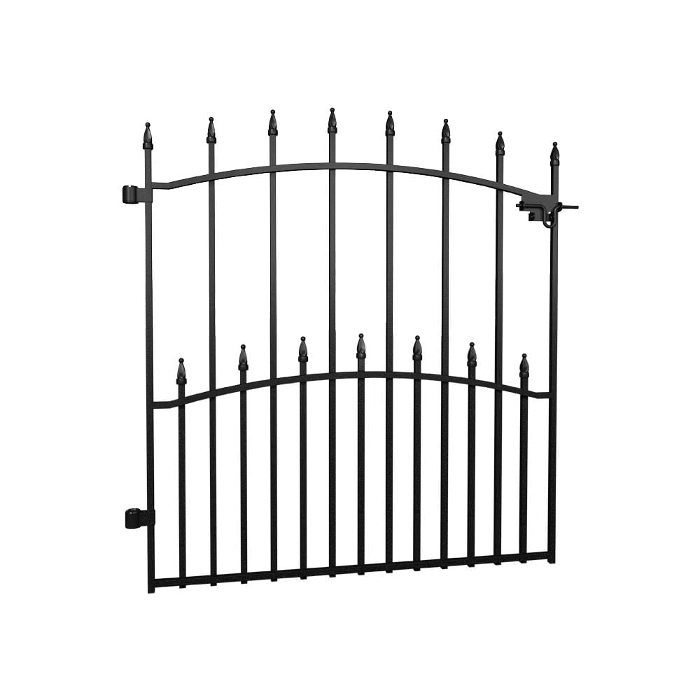 Dig-Free Fencing 'Victoria' 33 1/2-inch W x 36 1/4-inch H Steel Metal Garden Fence Gate in Black