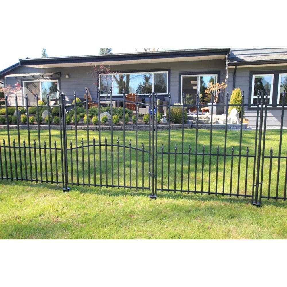 Dig-Free Fencing 'Victoria' 33 1/2-inch W x 36 1/4-inch H Steel Metal Garden Fence Gate in Black
