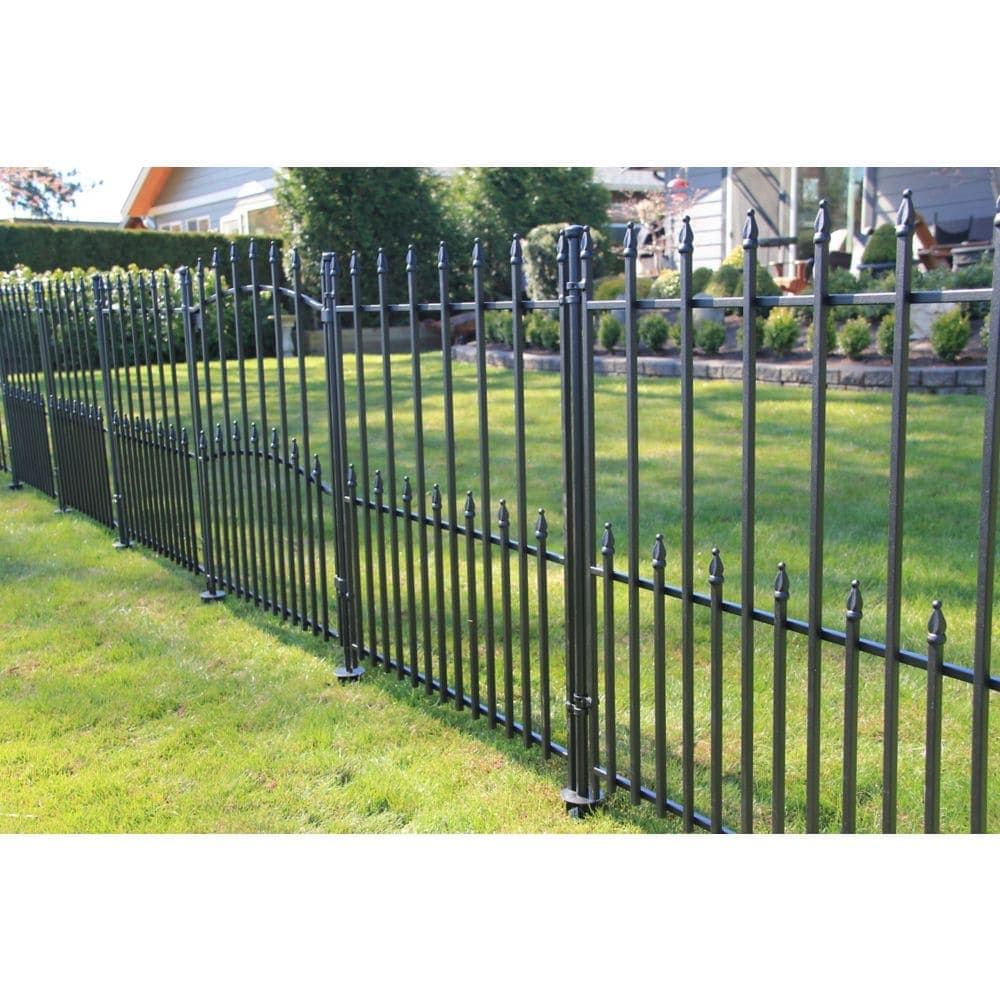 Dig-Free Fencing 'Victoria' 33 1/2-inch W x 36 1/4-inch H Steel Metal Garden Fence Gate in Black