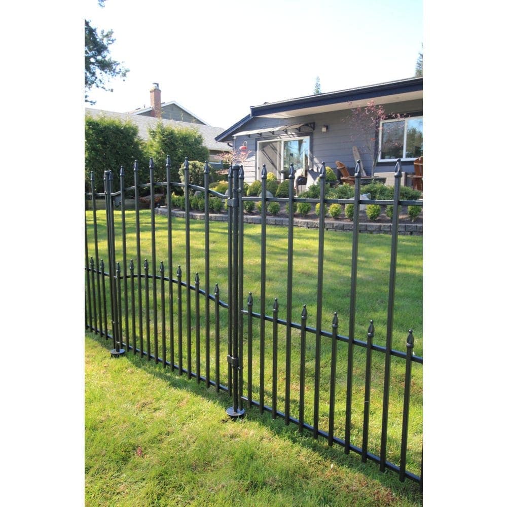 Dig-Free Fencing 'Victoria' 33 1/2-inch W x 36 1/4-inch H Steel Metal Garden Fence Gate in Black