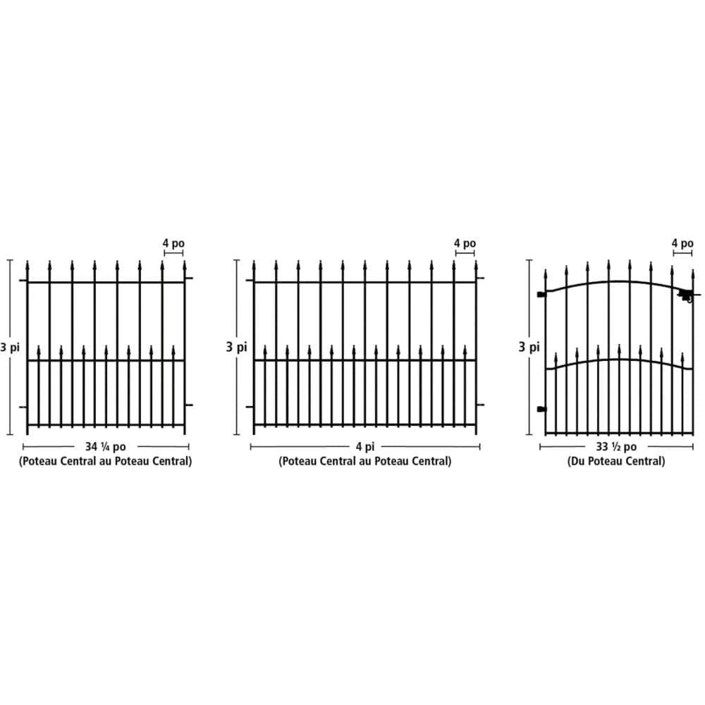 Dig-Free Fencing 'Victoria' 33 1/2-inch W x 36 1/4-inch H Steel Metal Garden Fence Gate in Black