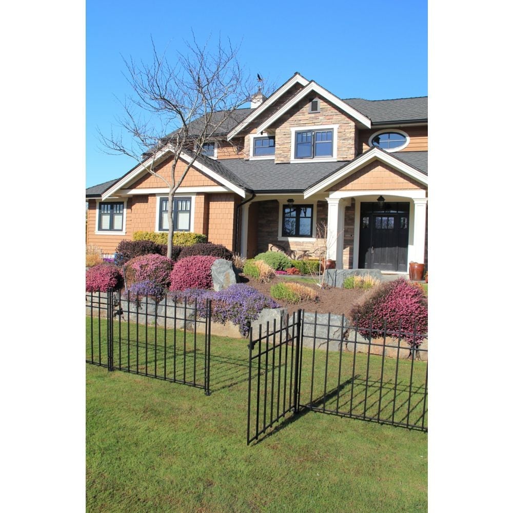 Dig-Free Fencing 'Niagara' 33 1/2-inch W x 34 1/2-inch H Steel Metal Garden Fence Gate in Black