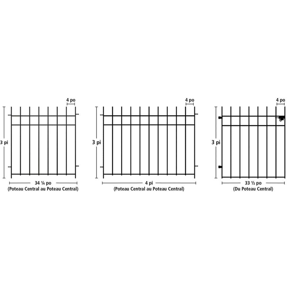 Dig-Free Fencing 'Niagara' 33 1/2-inch W x 34 1/2-inch H Steel Metal Garden Fence Gate in Black