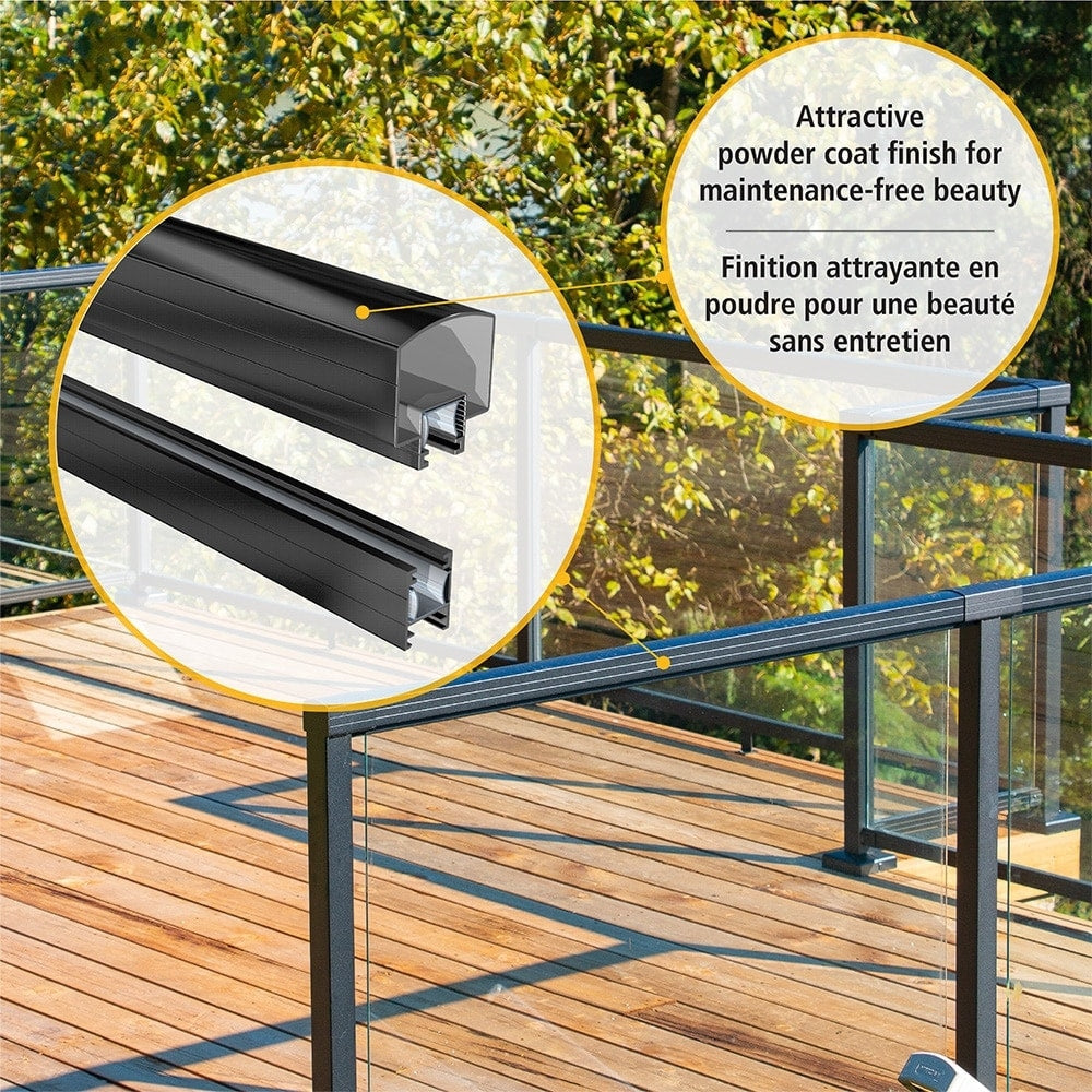 42-inch H Aluminum Deck Railing Wide Picket Gate in White
