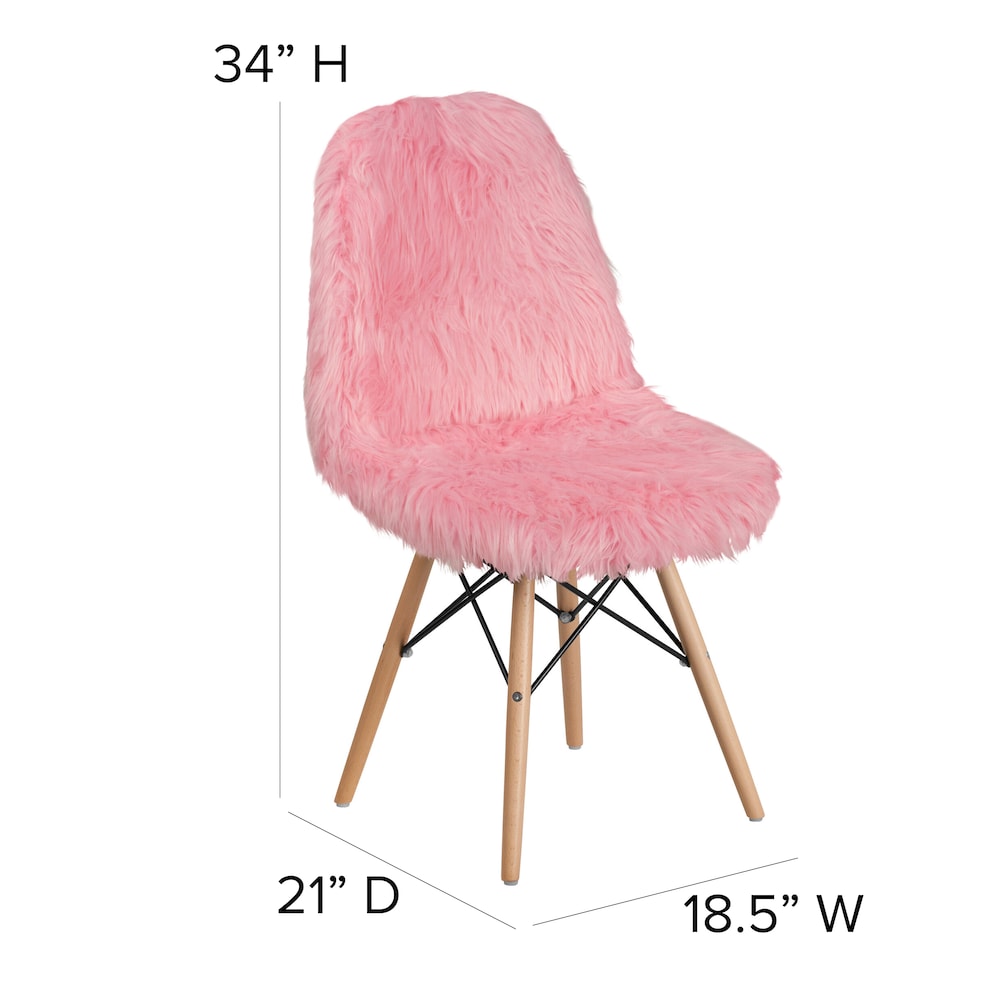 Fauteuil d'appoint Shaggy Dog rose clair