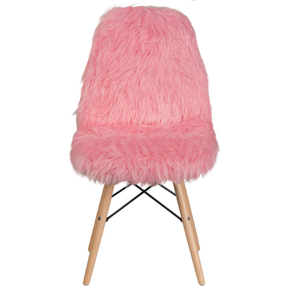 Fauteuil d'appoint Shaggy Dog rose clair