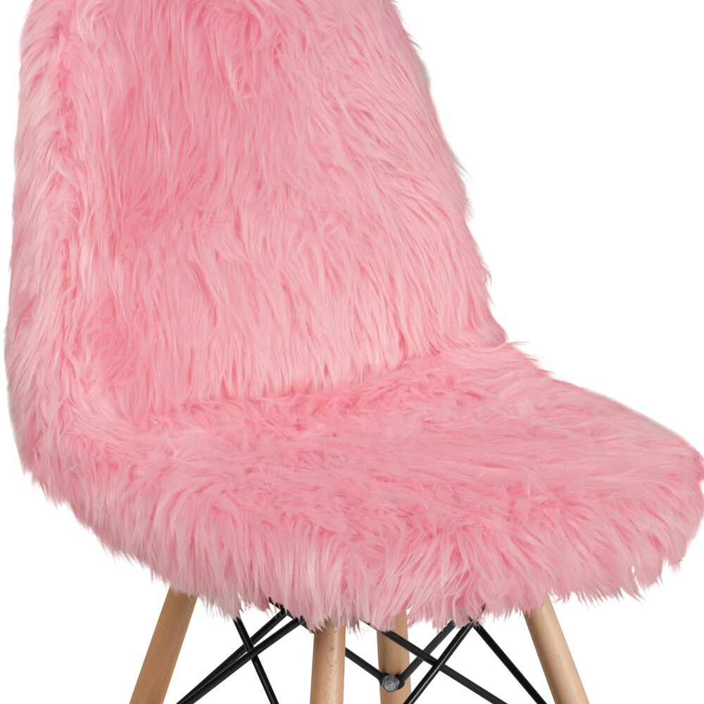 Fauteuil d'appoint Shaggy Dog rose clair