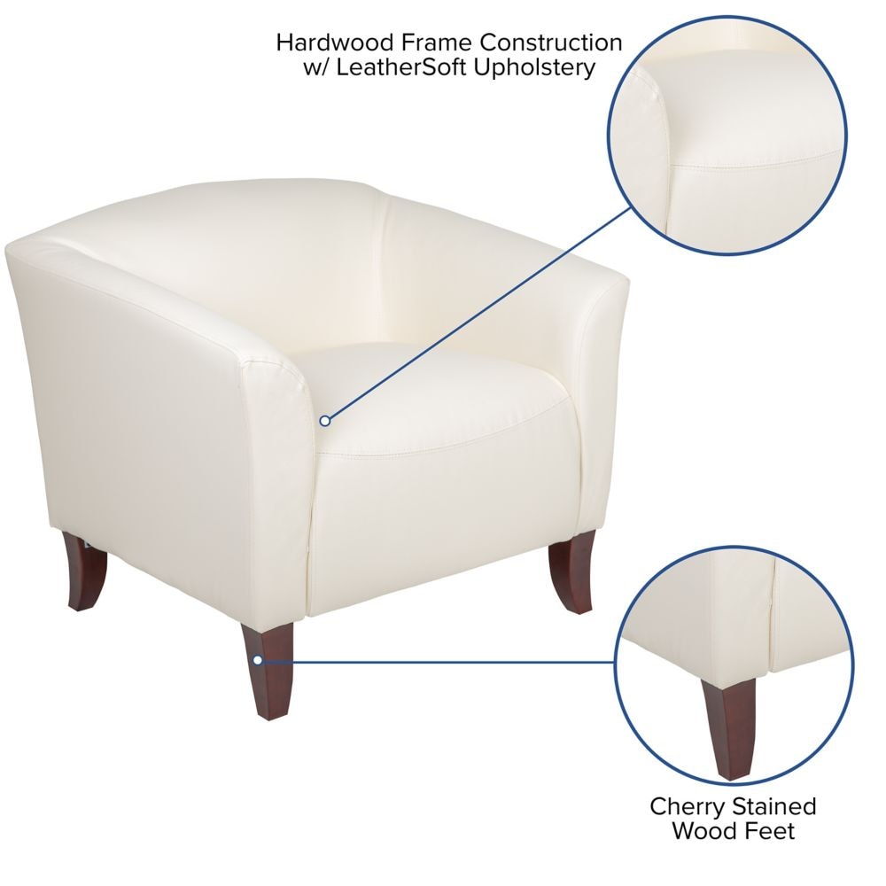Chaise en cuir blanc