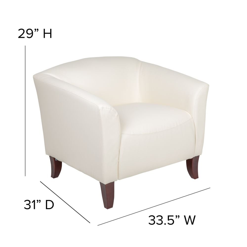Chaise en cuir blanc