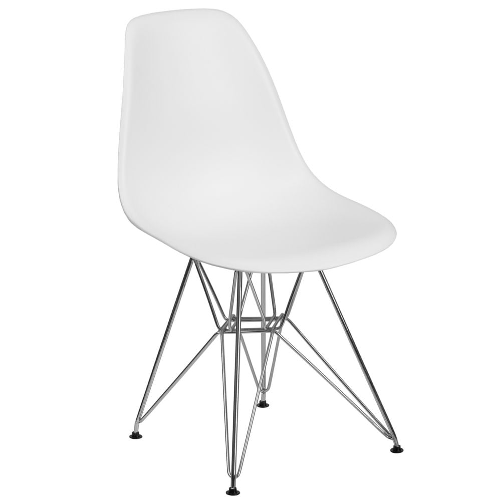 Chaise en plastique blanc/chrome
