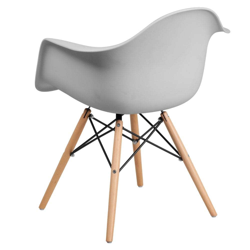 Chaise en plastique/bois blanche