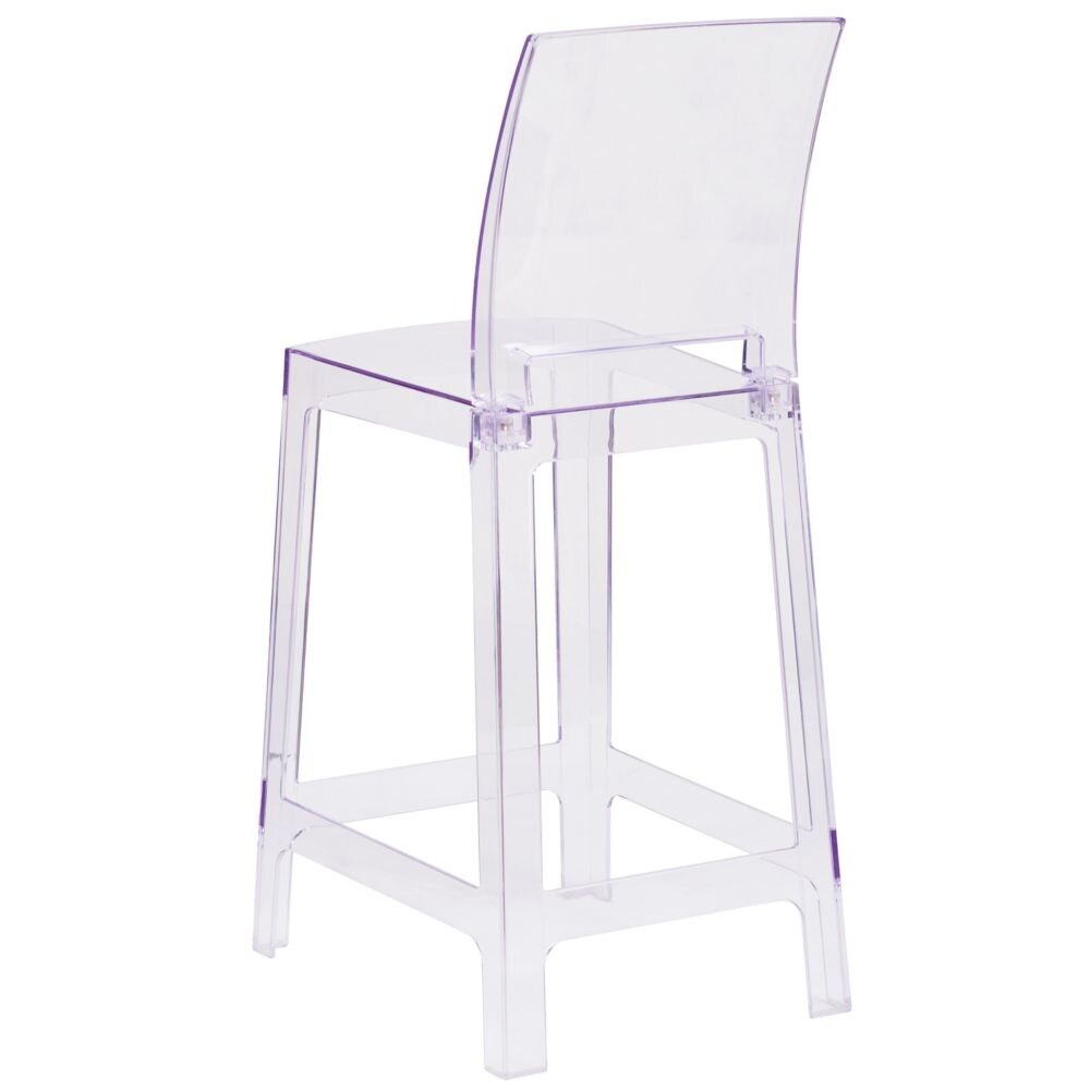 Tabouret fantôme à dossier carré