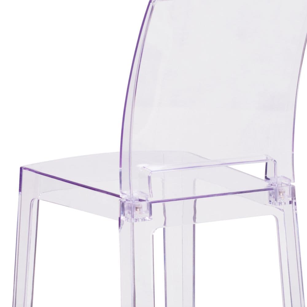 Tabouret fantôme à dossier carré
