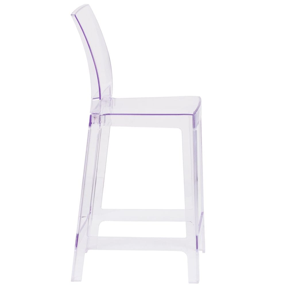 Tabouret fantôme à dossier carré
