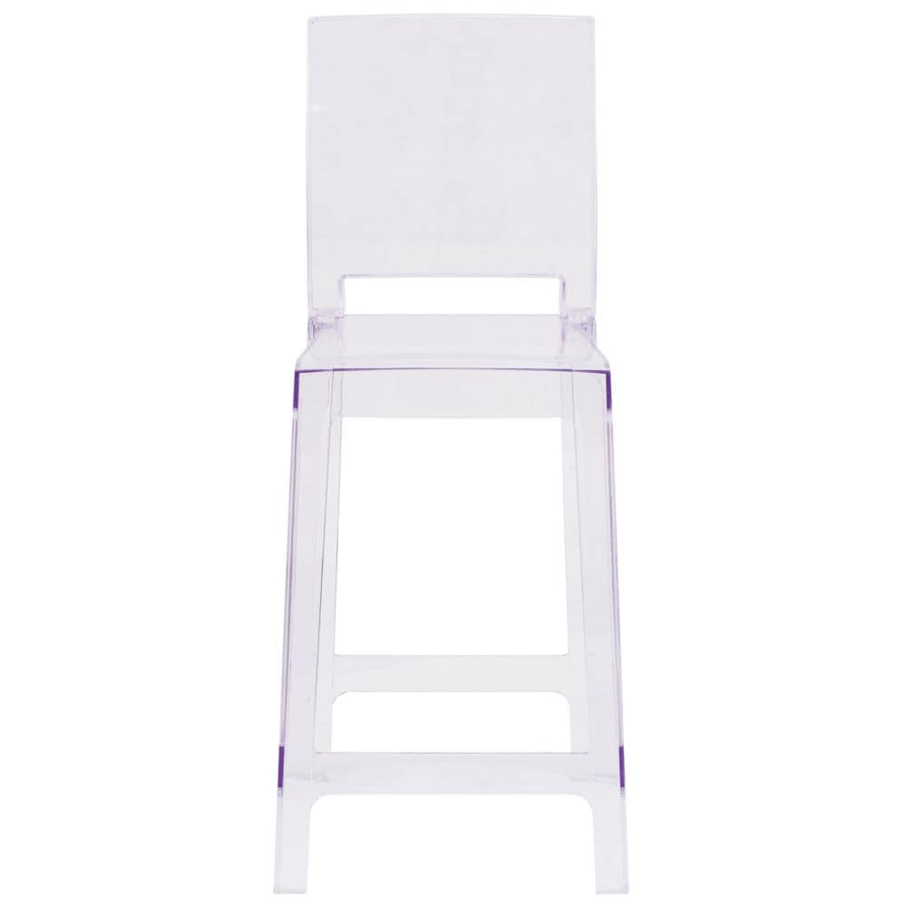 Tabouret fantôme à dossier carré