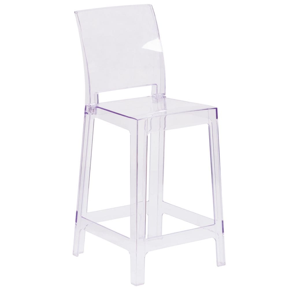 Tabouret fantôme à dossier carré