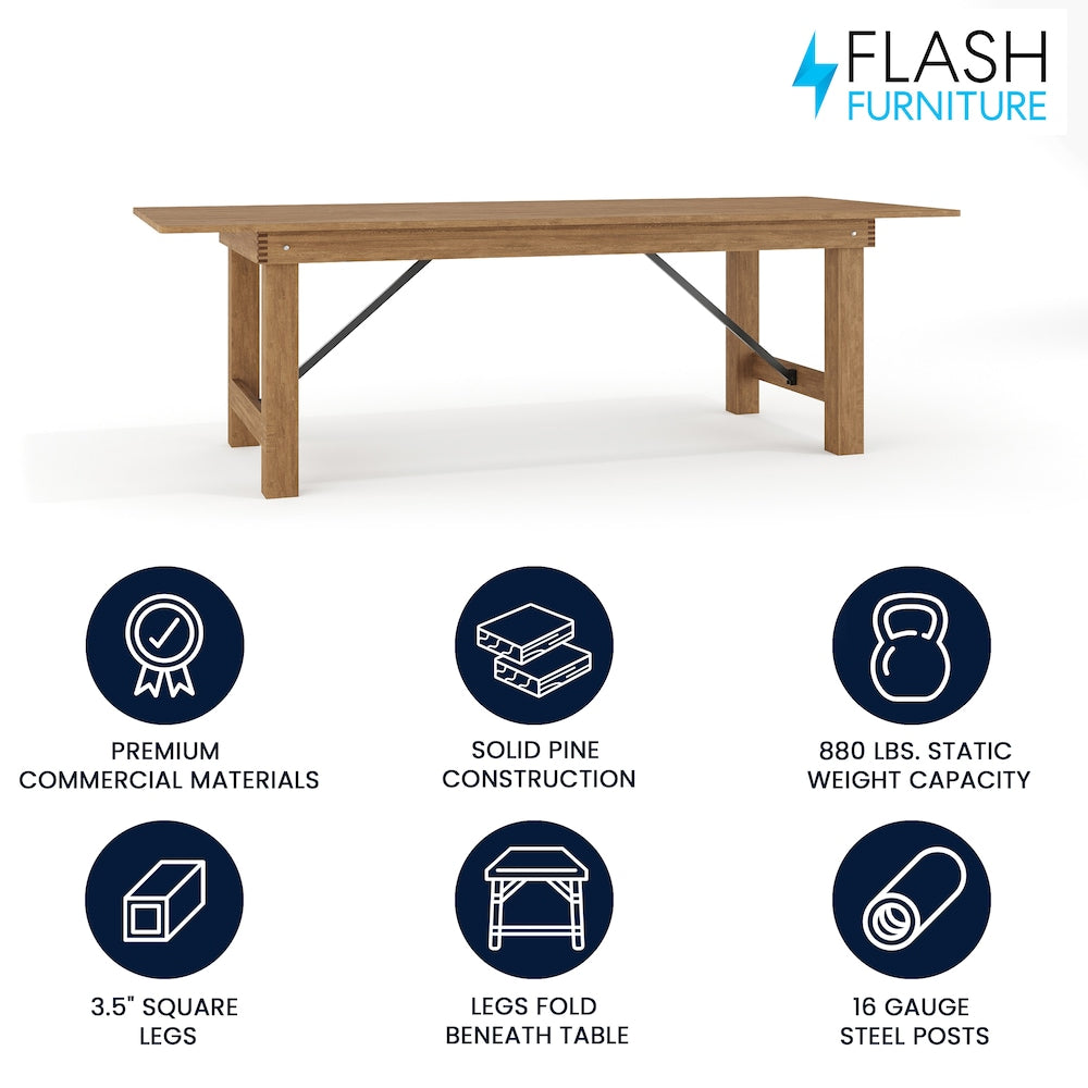 8'x40" Folding Farm Table