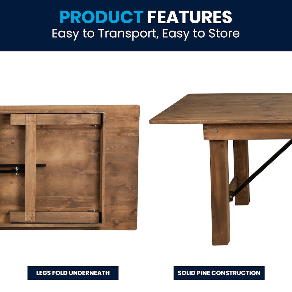 8'x40" Folding Farm Table