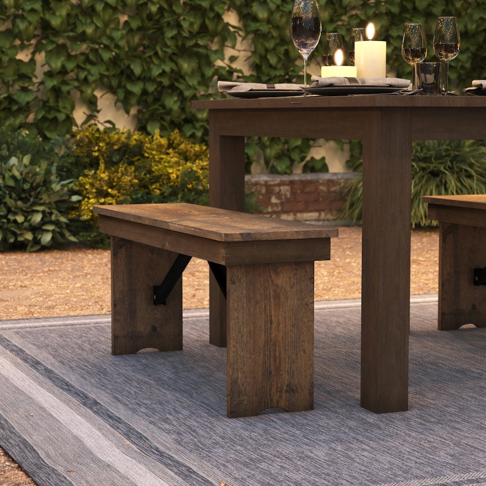 Banc de ferme pliable 40"x12"