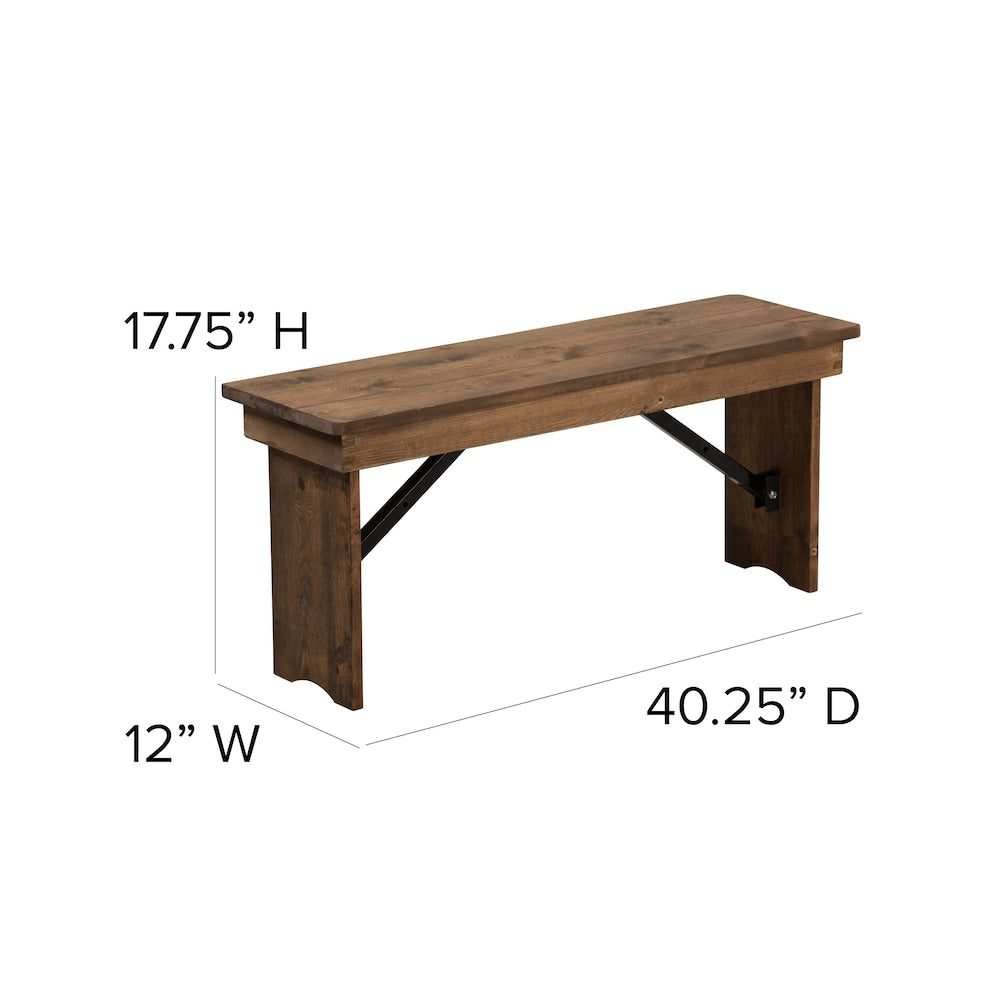 Banc de ferme pliable 40"x12"