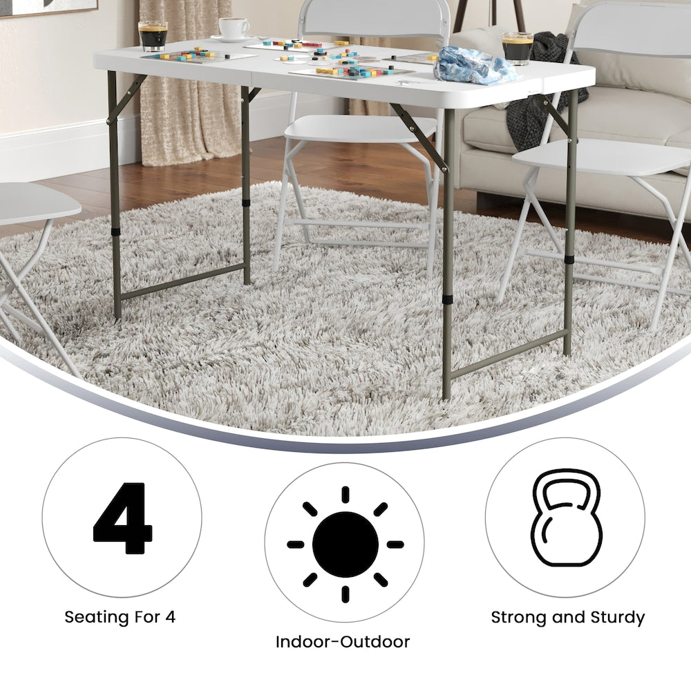 Table pliante en plastique blanc 24x48