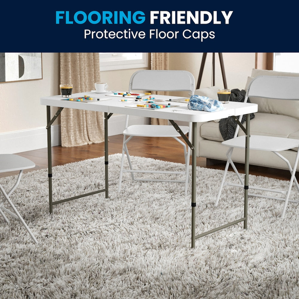 Table pliante en plastique blanc 24x48