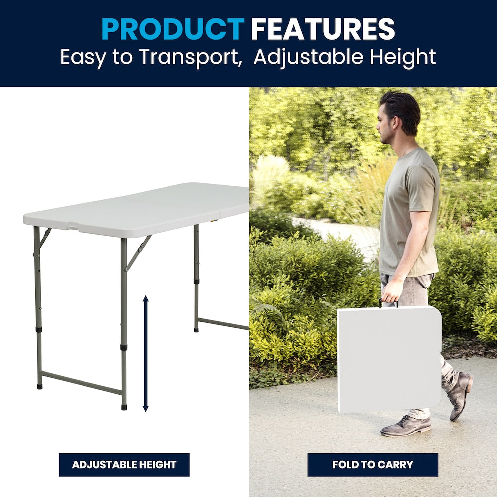 Table pliante en plastique blanc 24x48
