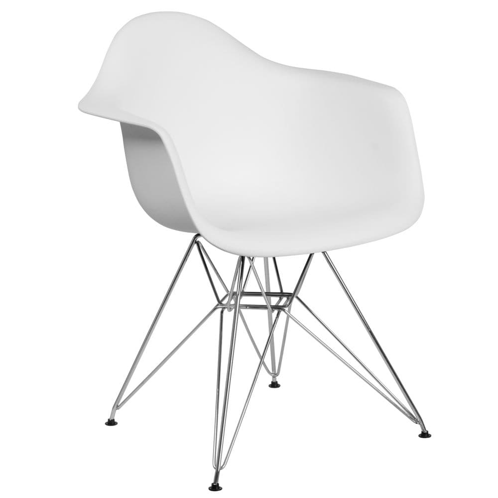 Chaise en plastique blanc/chrome