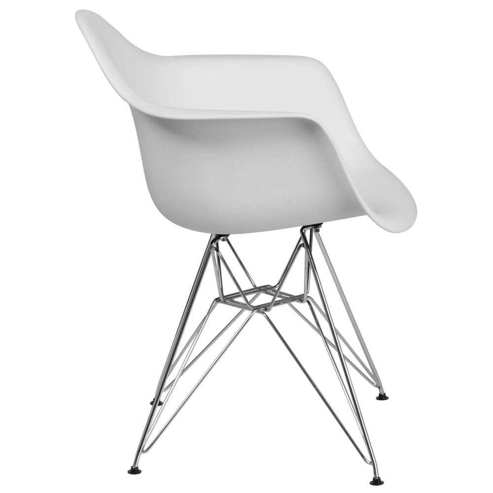 Chaise en plastique blanc/chrome