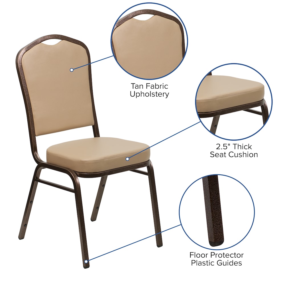 Chaise de banquet en vinyle beige