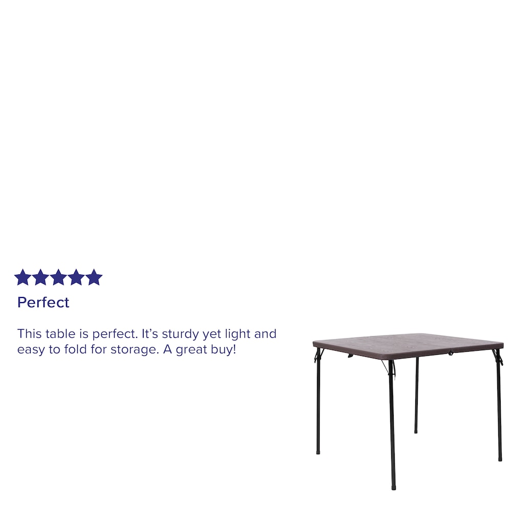34SQ Brown Plastic Fold Table