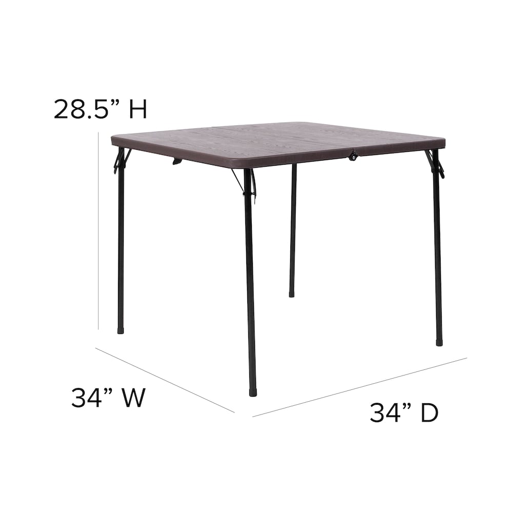 34SQ Brown Plastic Fold Table