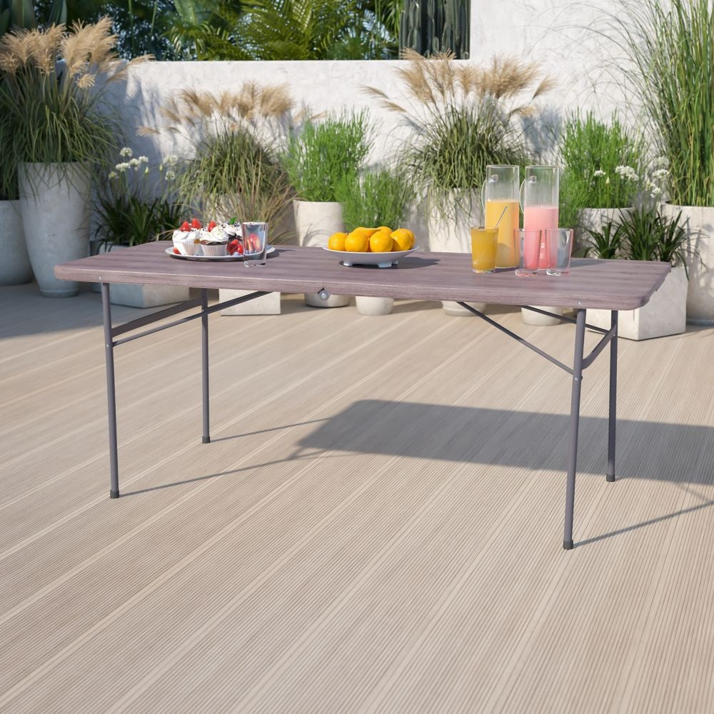 30x72 Brown Plastic Fold Table