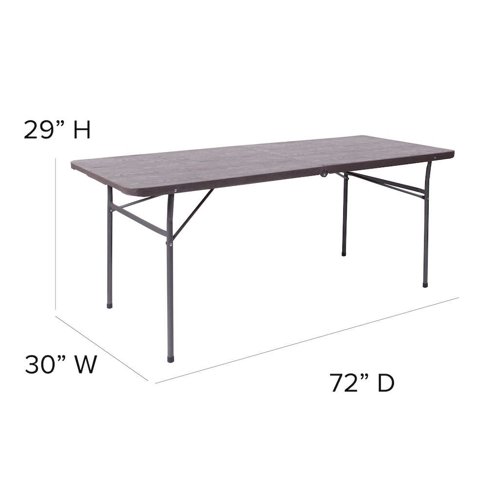 30x72 Brown Plastic Fold Table
