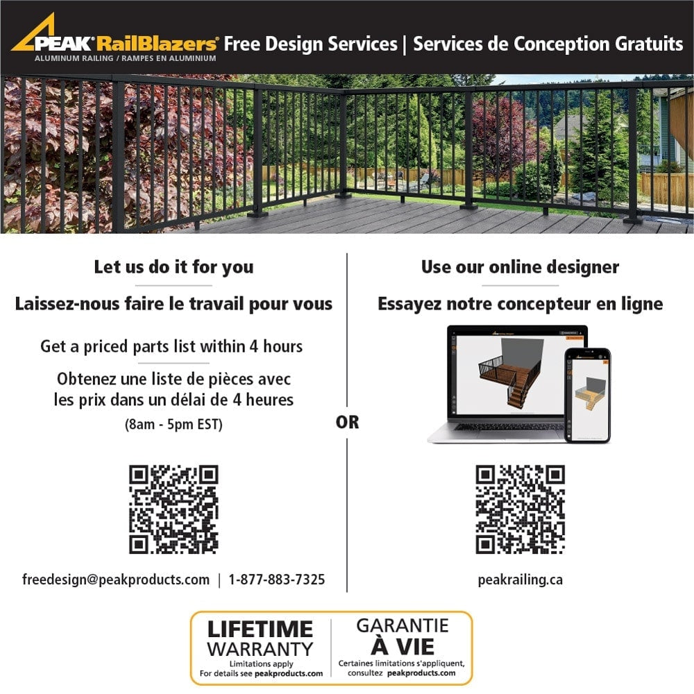 42-inch H Aluminum Deck Railing Mid Post Kit in Matte Black