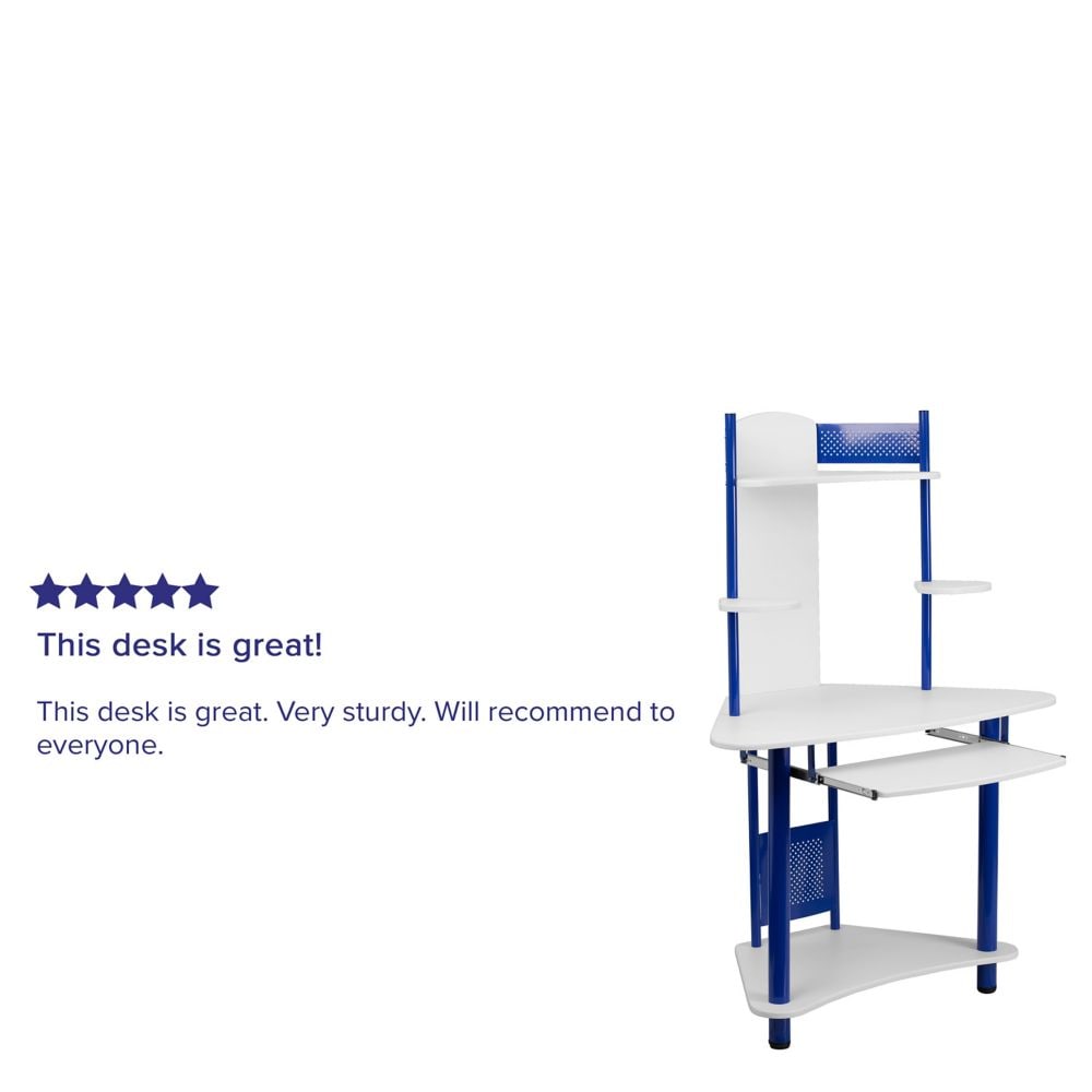 Blue Corner Hutch Desk