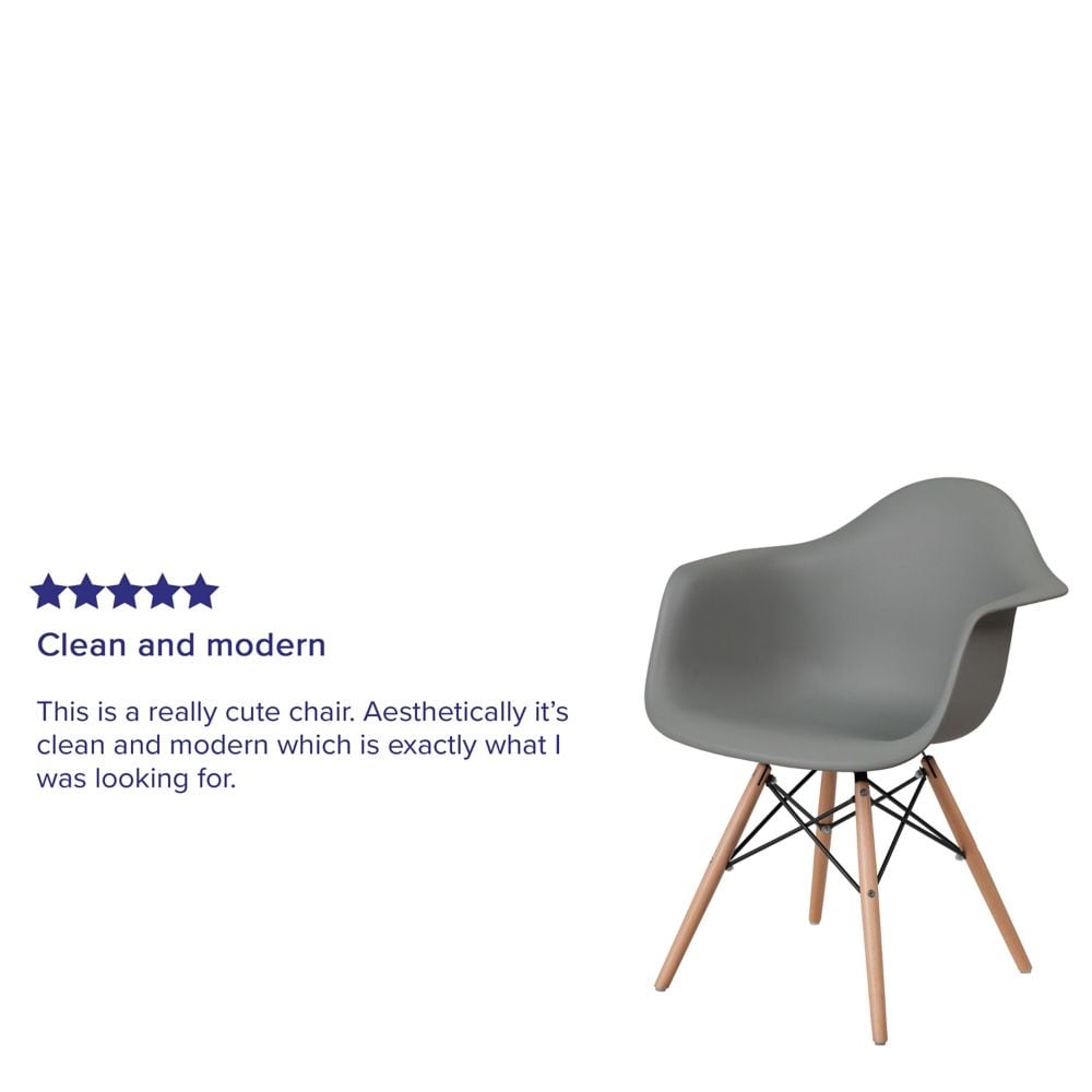 Gray Plastic/Wood Chair