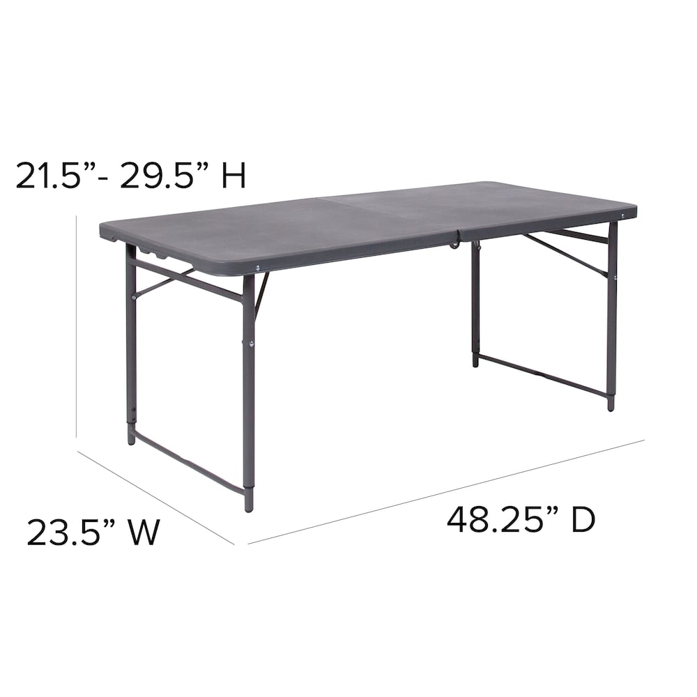 23.5x48.25 Gray Plastic Table