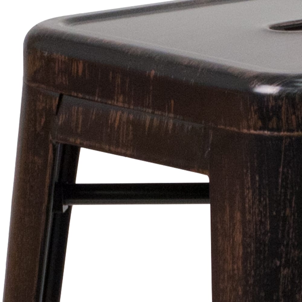 30" Black No Back Metal Stool