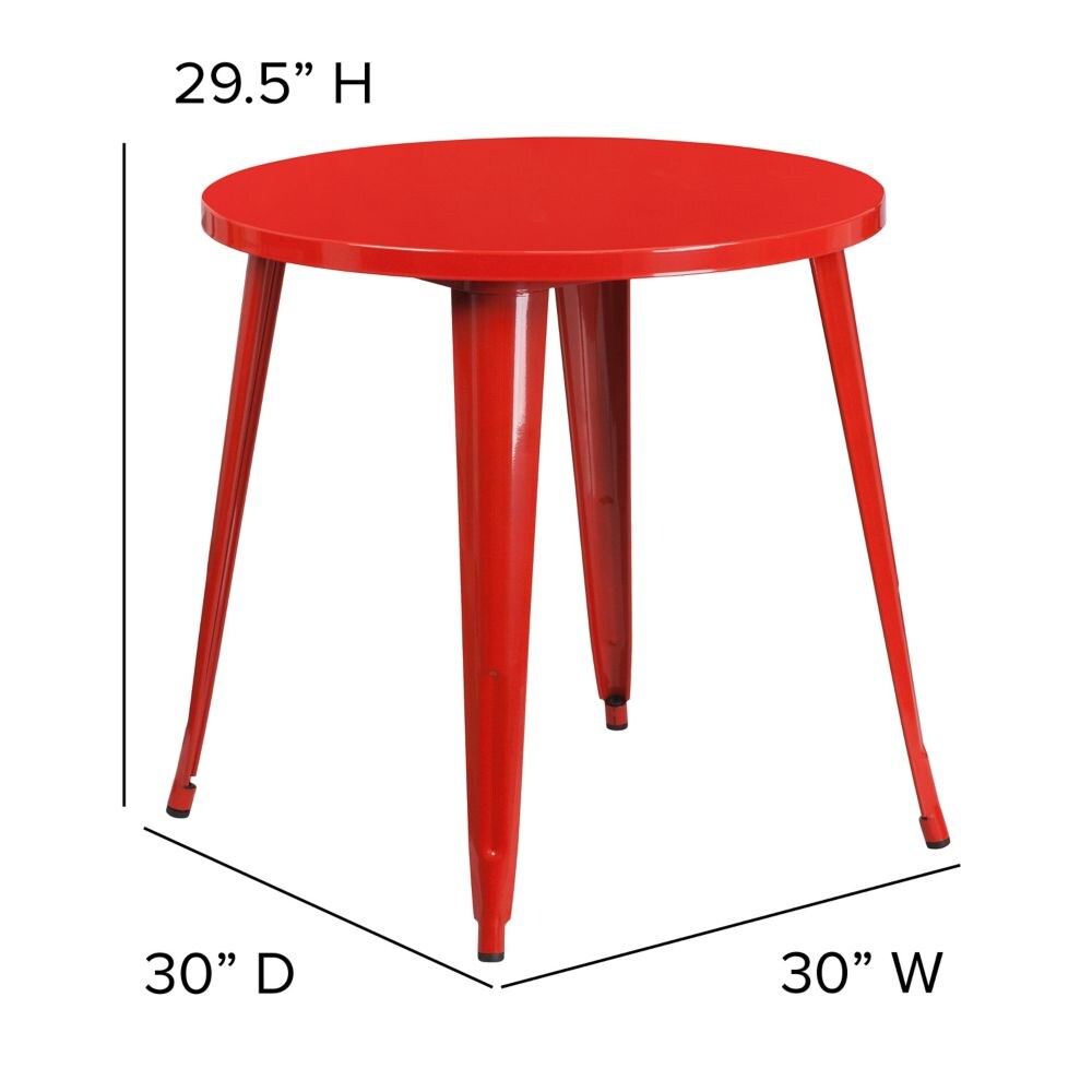 30RD Red Metal Table