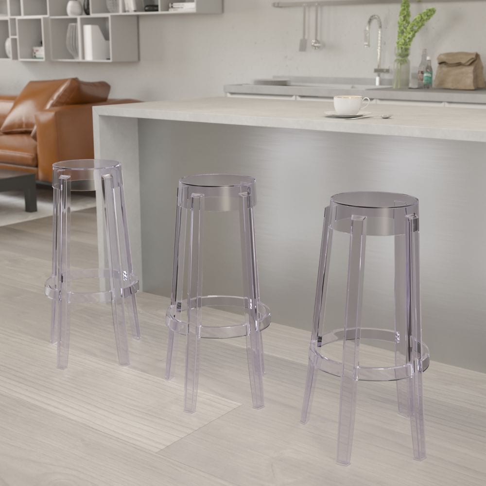29.75"H Transparent Barstool