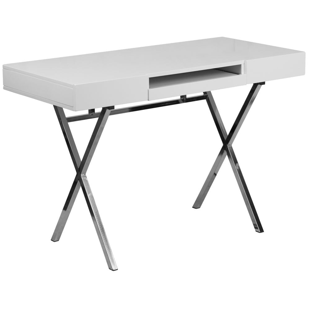 Bureau à clavier blanc