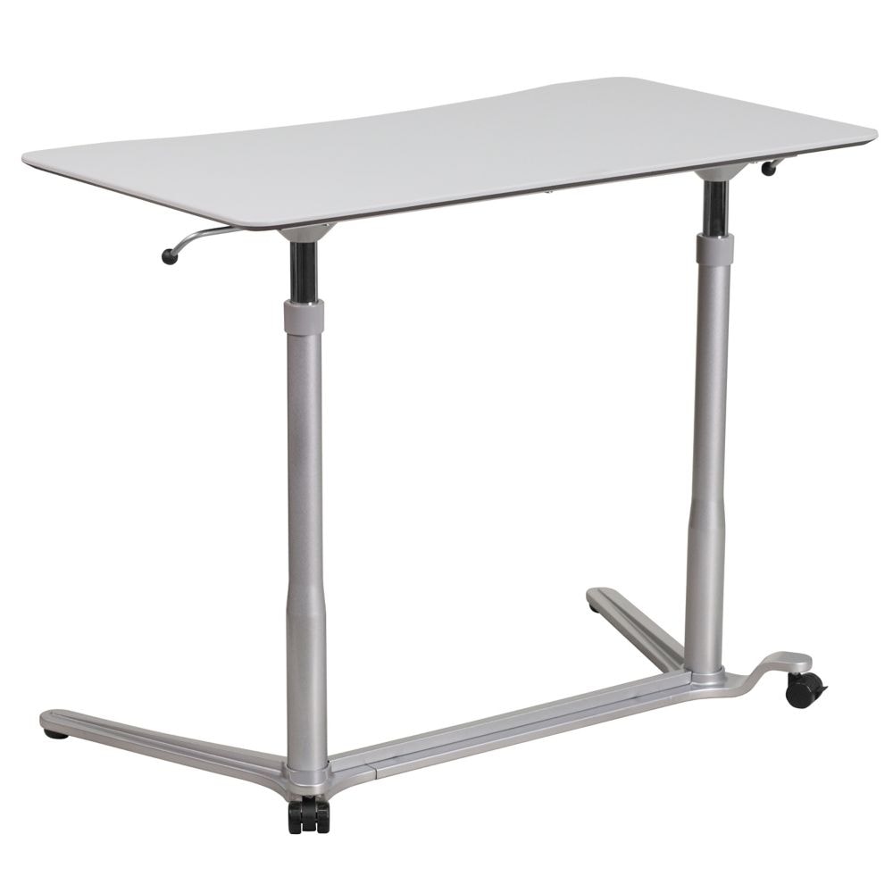 Bureau assis-debout en gris clair